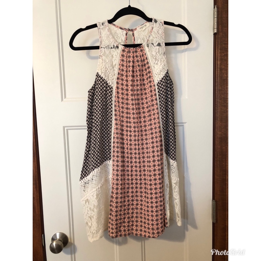 Buckle multi-color/lace dress
